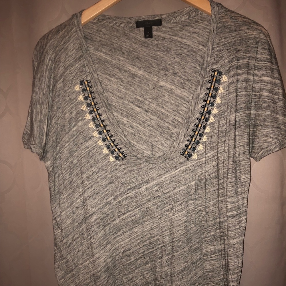 J. Crew Beaded T-Shirt